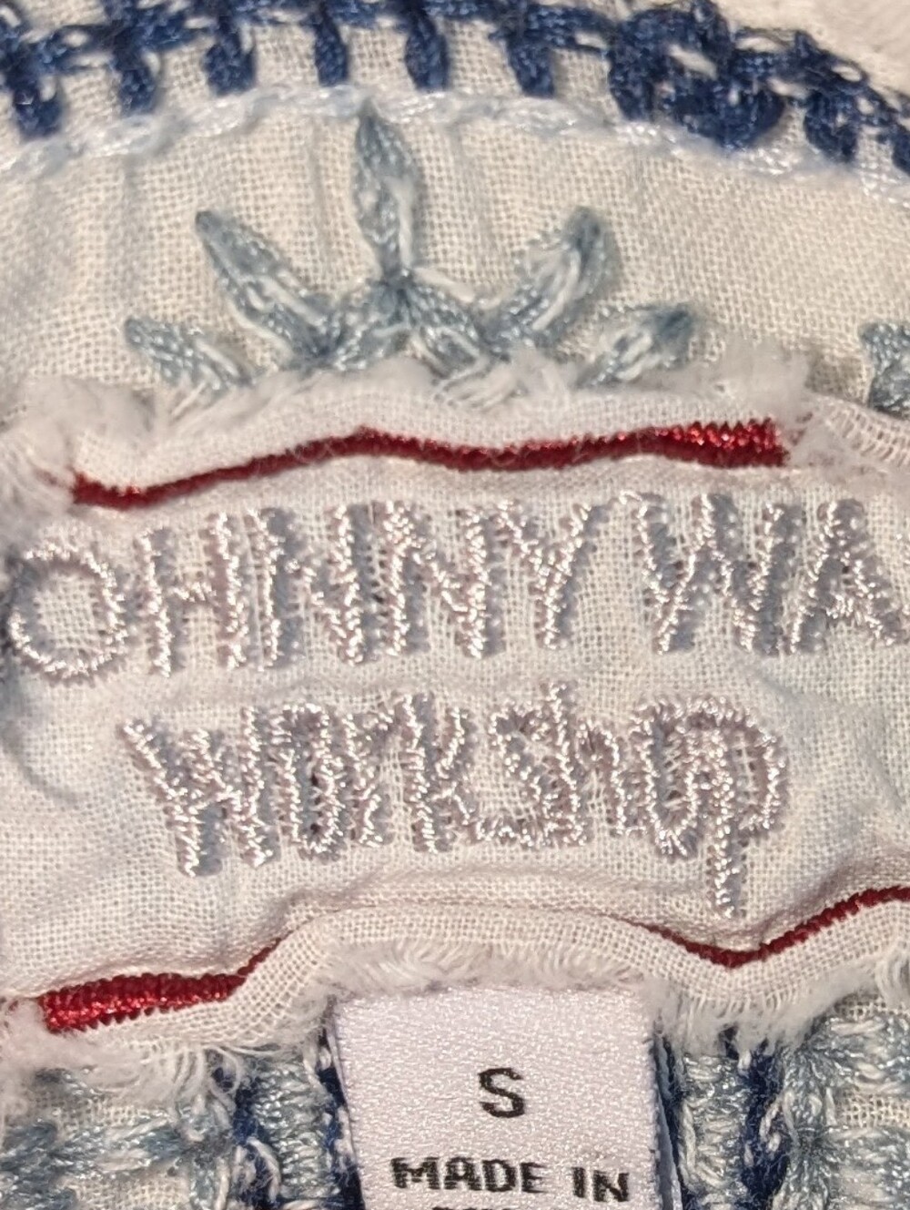 Johnny Was White Tunic with Navy Embroidery - Picture 3 of 5